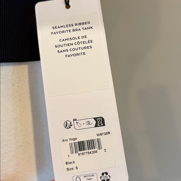 ALO Yoga Seamless Ribbed Favorite Bra Tank in Black size Small NWT - Picture 3 of 6